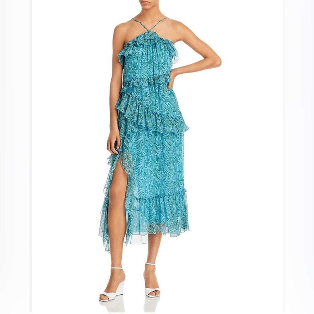 Cinq à Sept Rayner Printed Ruffled Midi Dress, Size 4